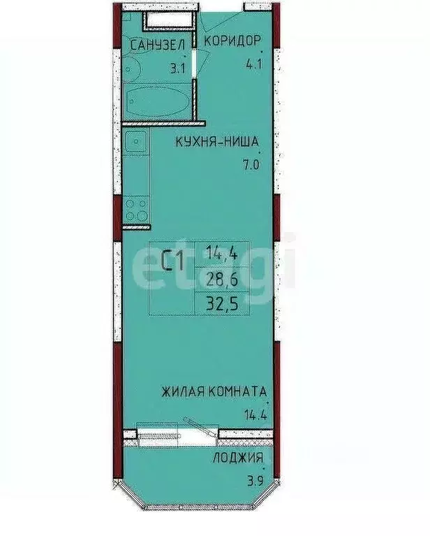 Студия Тульская область, Тула городской округ, с. Осиновая Гора ул. ... - Фото 1
