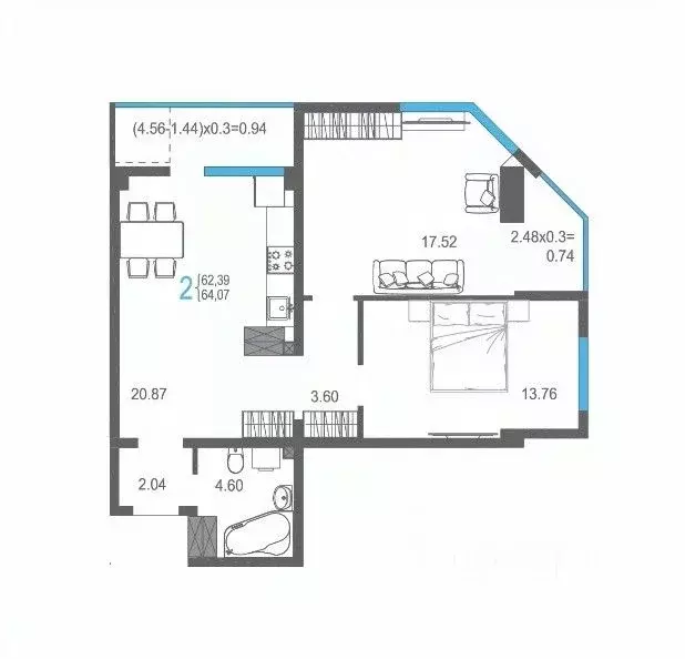 2-к кв. Крым, Ялта ул. Кирова, 155Ак1 (64.07 м) - Фото 1
