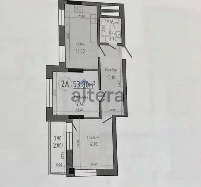 2-к кв. Татарстан, Казань Краснококшайская ул., 84Бк2 (54.7 м) - Фото 1