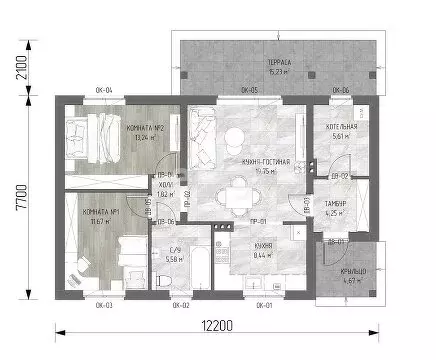 Дом в Феодосия, СПК Геотехник (108.98 м) - Фото 2