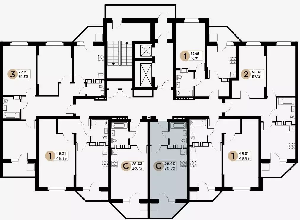 1-к кв. Самарская область, Самара Московское шоссе, 18-й км, 55 (35.08 ... - Фото 2