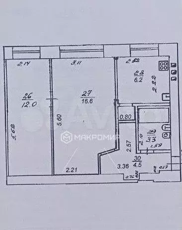 2-к. квартира, 42 м, 3/4 эт. - Фото 0