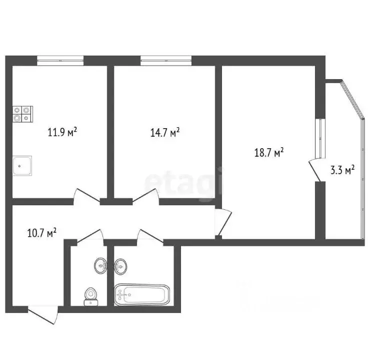 2-к кв. Мордовия, Саранск Севастопольская ул., 11А (64.0 м) - Фото 2