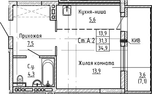 Квартира-студия: Новосибирск, Заельцовский район (35 м) - Фото 0