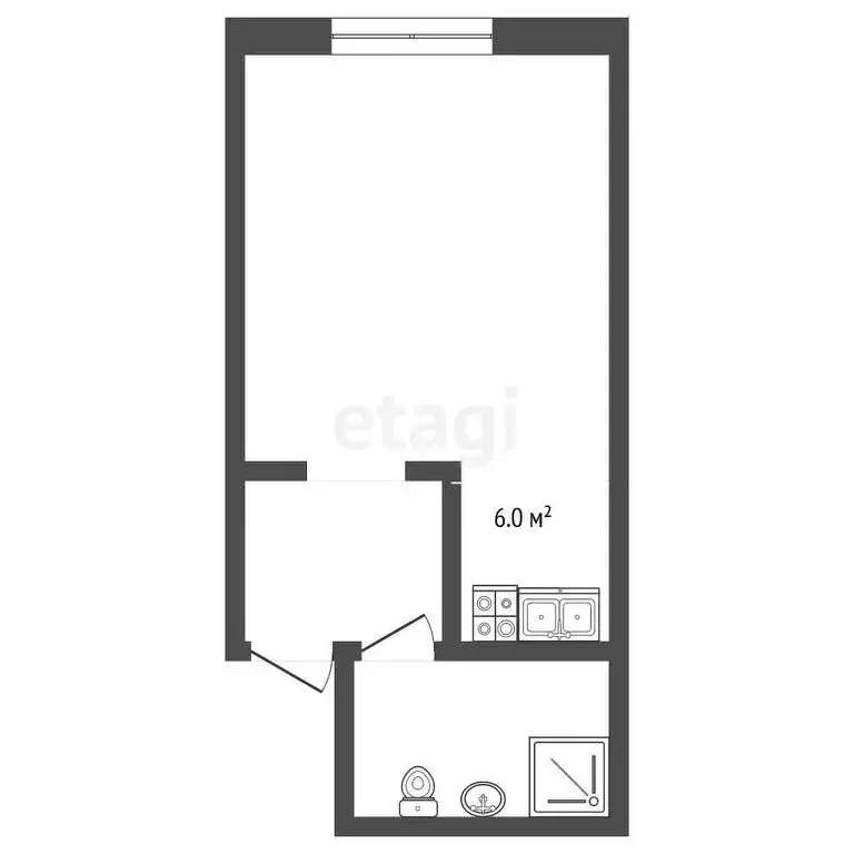 Квартира-студия: Навашино, улица Кирова, 60 (24 м) - Фото 0