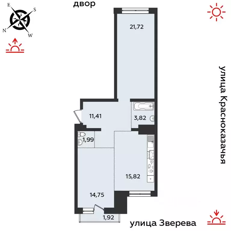 2-к кв. Иркутская область, Иркутск Октябрьский округ,  (71.43 м) - Фото 1