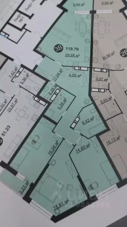 3-к кв. Татарстан, Казань Гвардейская ул., 54И (120.0 м) - Фото 2