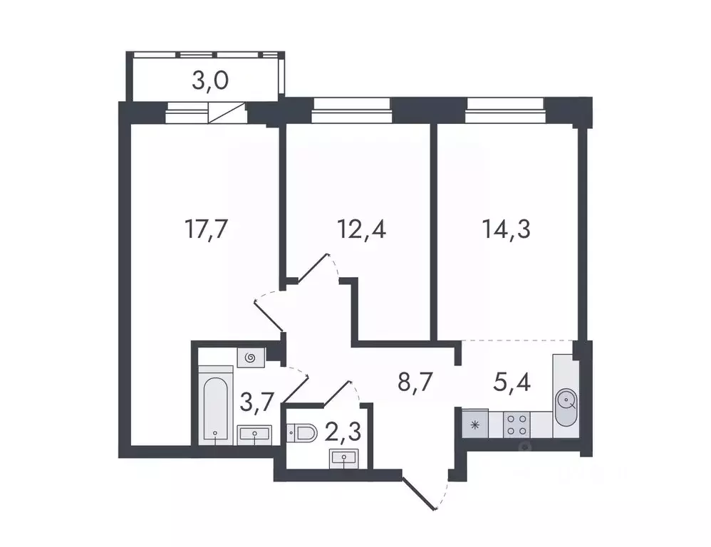 3-к кв. Кировская область, Киров ул. Чистопрудненская, 13 (67.5 м) - Фото 0