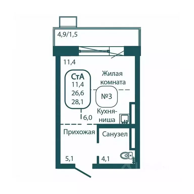 Студия Московская область, Солнечногорск городской округ, Андреевка ... - Фото 1
