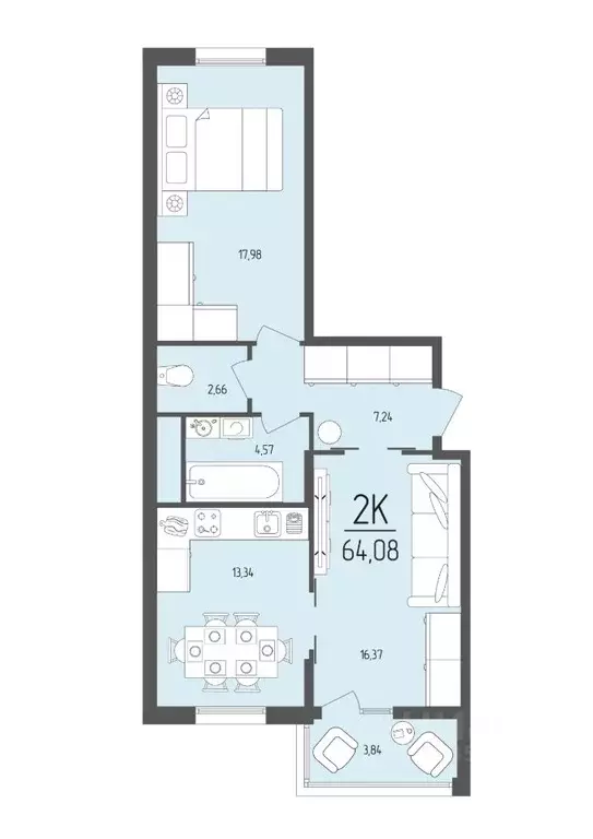 2-к кв. Крым, Евпатория ул. Крупской, 11А (64.08 м) - Фото 1