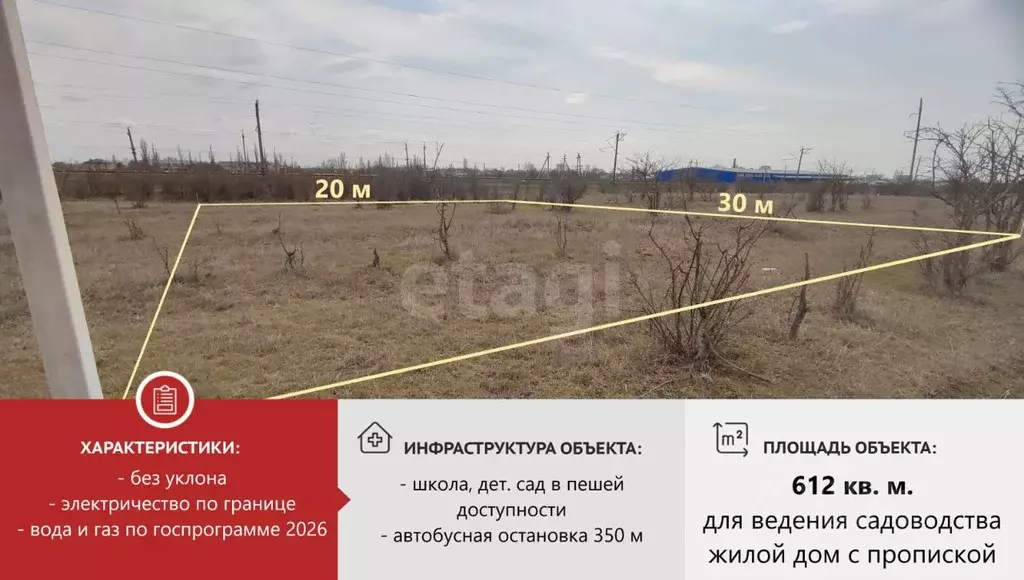 Участок в Крым, Сакский район, с. Лесновка  (6.12 сот.) - Фото 1