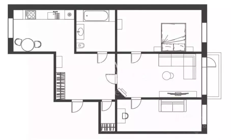 3-к кв. Москва ул. Крупской, 3 (94.0 м) - Фото 2
