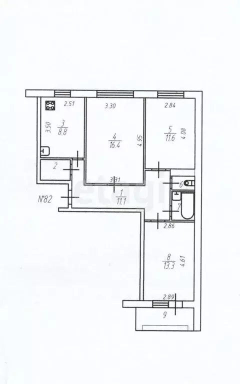 3-комнатная квартира: Тула, улица Некрасова, 54 (67 м) - Фото 0