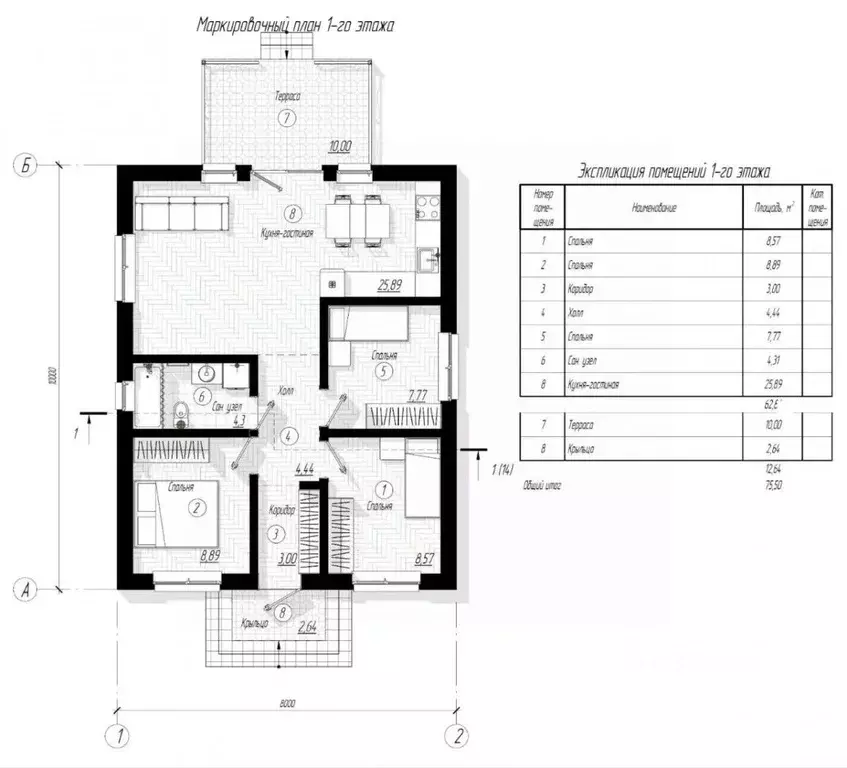 Дом в Крым, Симферопольский район, с. Трудовое ул. Зеленая (80 м) - Фото 1