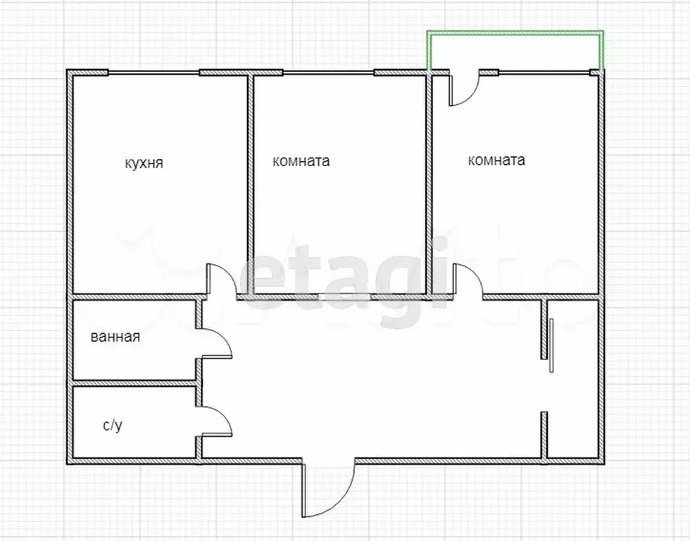 2-к. квартира, 56 м, 6/10 эт. - Фото 0