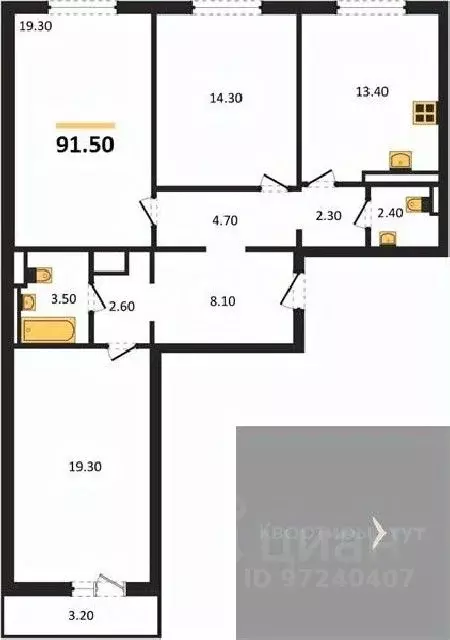 3-к кв. Воронежская область, Воронеж ул. Загоровского, 5/3 (91.5 м) - Фото 0