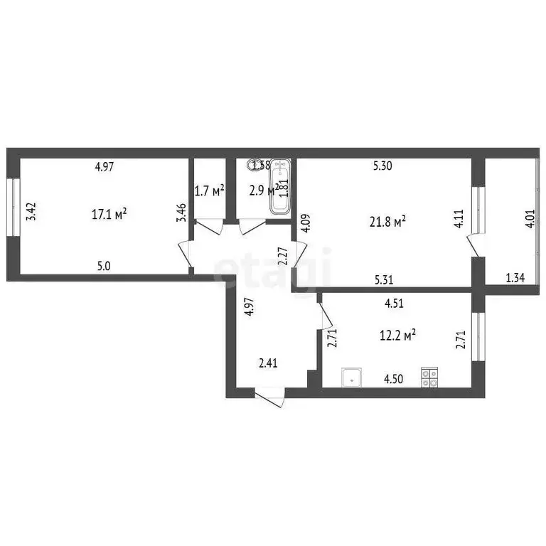 2-комнатная квартира: Орёл, Часовая улица, 43 (67 м) - Фото 0