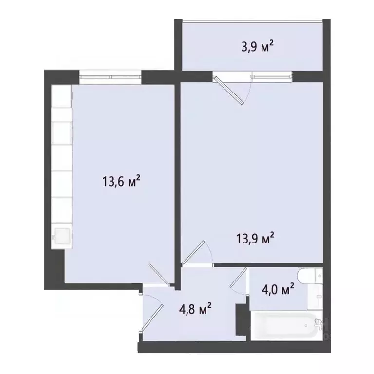 1-к кв. Омская область, Омск пос. Биофабрика, 18к1 (36.2 м) - Фото 0