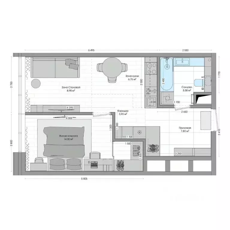 2-к кв. Приморский край, Владивосток ул. Нейбута (48.53 м) - Фото 1