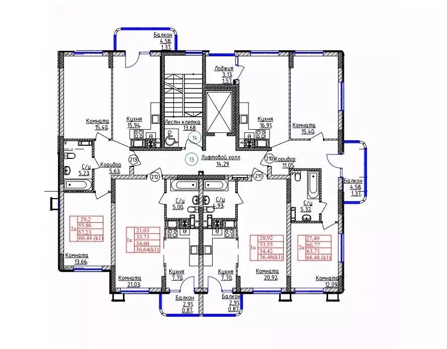 2-к кв. Калининградская область, Калининград ул. Дубовая Аллея (63.71 ... - Фото 2