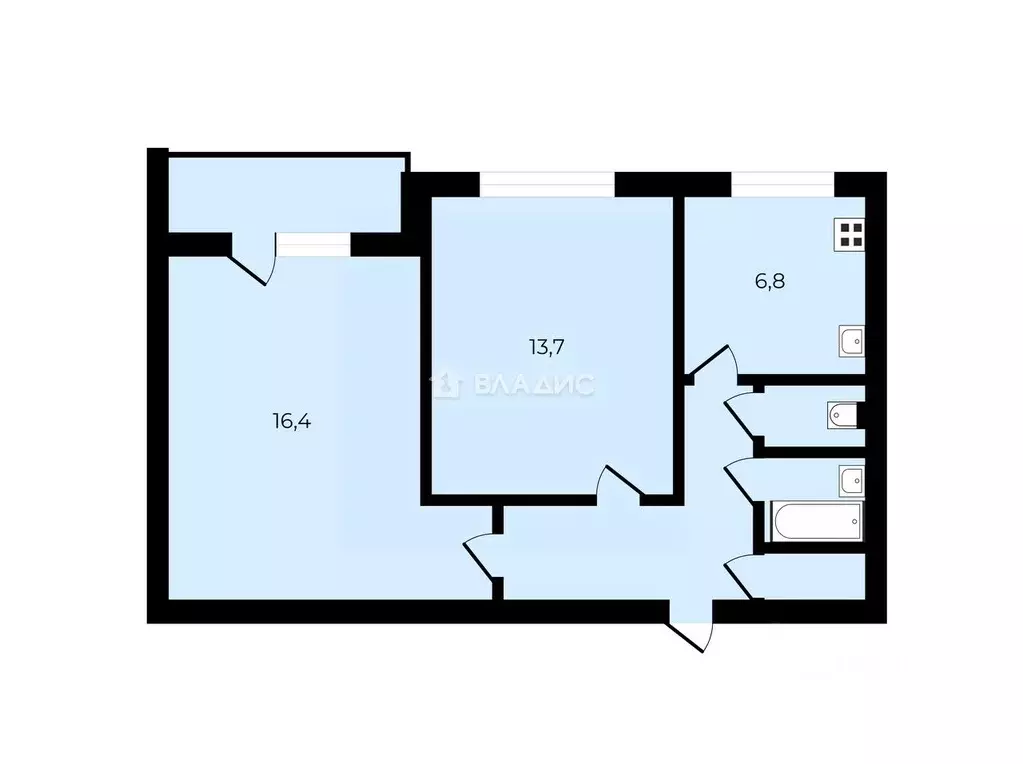 2-к кв. Москва Сумской проезд, 12К3 (47.0 м) - Фото 2