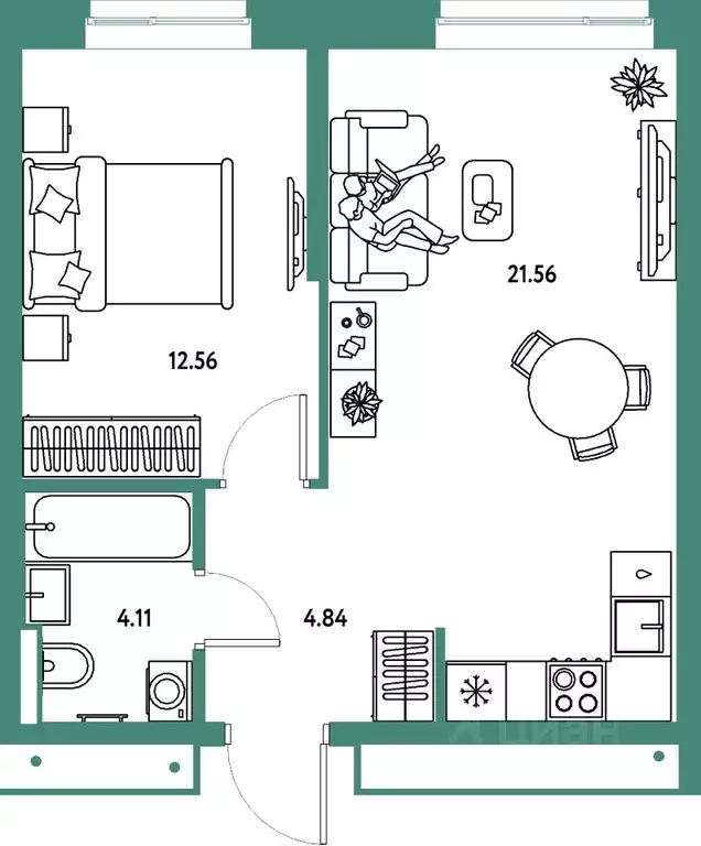 2-к кв. Московская область, Мытищи Страна.Парковая жилой комплекс ... - Фото 1