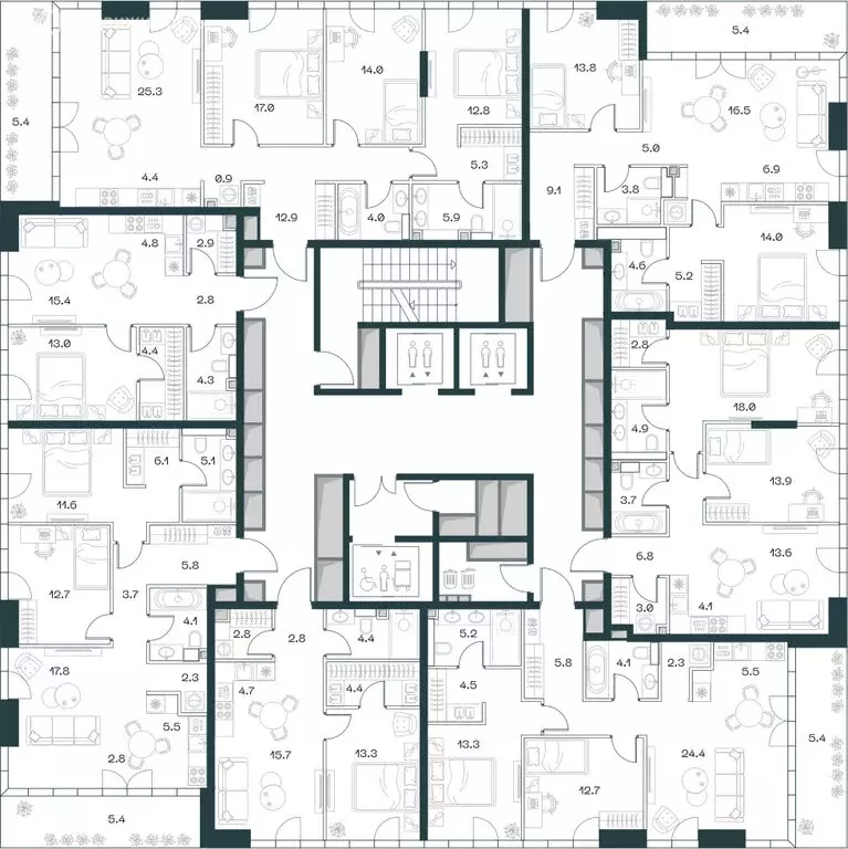3-комнатная квартира: Москва, жилой комплекс Шифт, к4 (70.8 м) - Фото 1