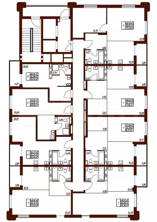 Квартира-студия, 33м, 15/19эт. - Фото 1