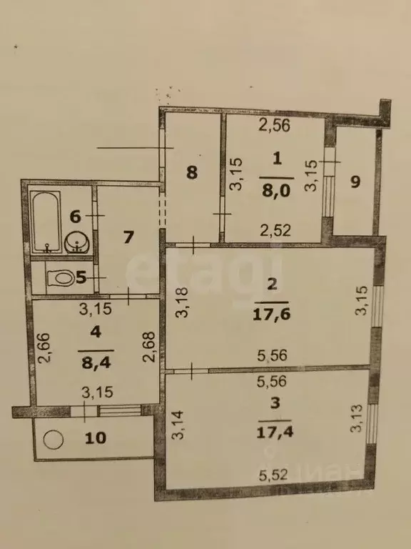 3-к кв. Белгородская область, Белгород бул. Юности, 39 (63.8 м) - Фото 1