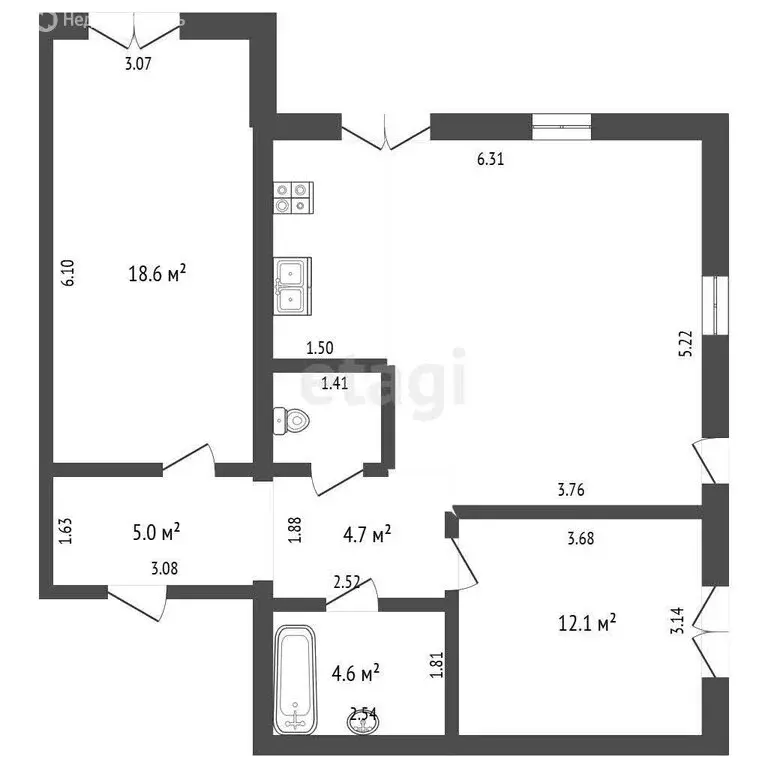 2-комнатная квартира: посёлок Западный, микрорайон Привилегия, Цветной ... - Фото 1