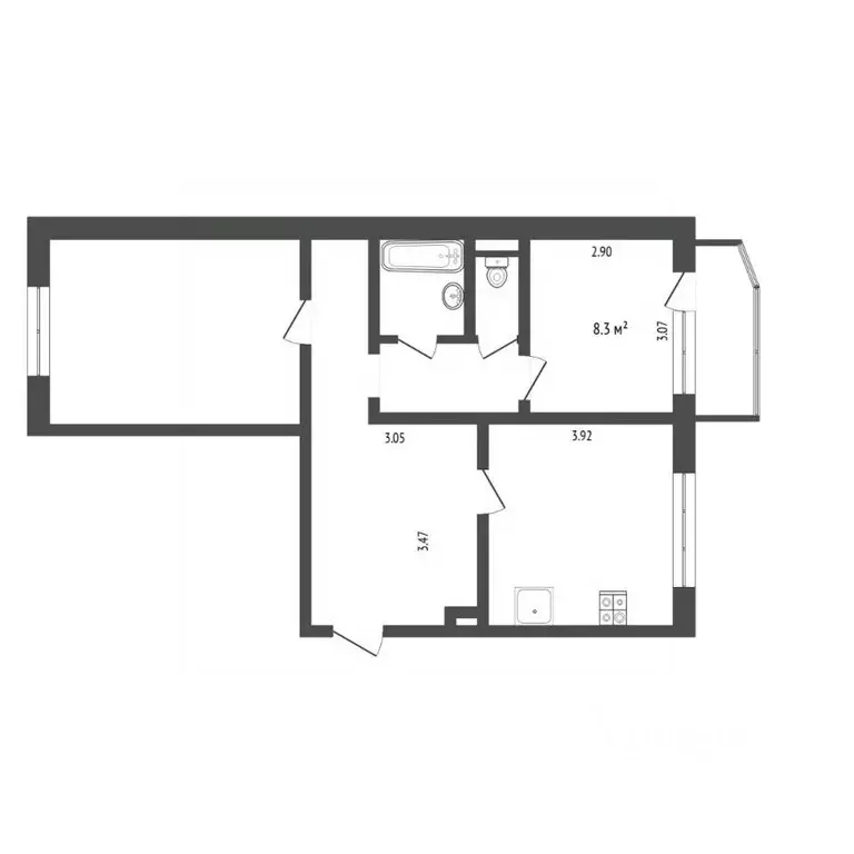 2-к кв. Тюменская область, Тюмень Широтная ул., 83 (61.0 м) - Фото 2