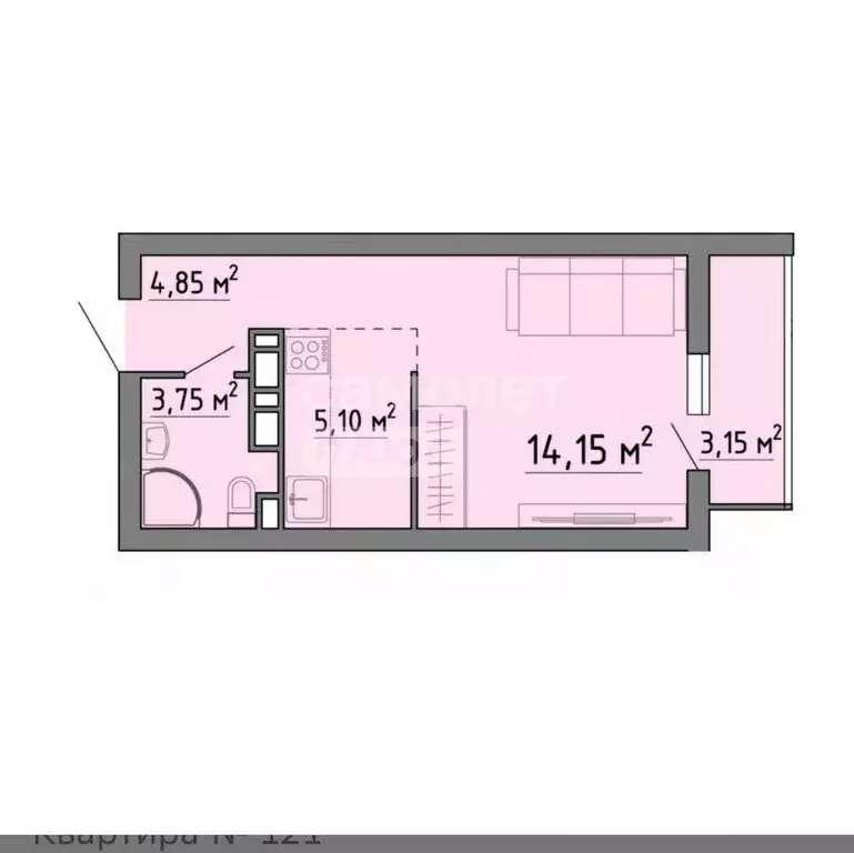 1-комнатная квартира: Липецк, ЖК Семейный Квартал (31 м) - Фото 0
