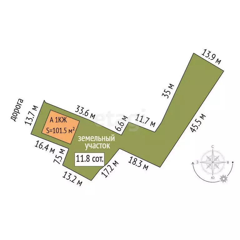 Дом в Андреевский, Лесная улица (101.5 м) - Фото 1