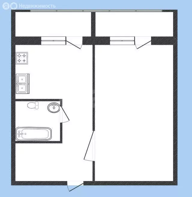 1-комнатная квартира: деревня Коряково, 7 (32.7 м) - Фото 1