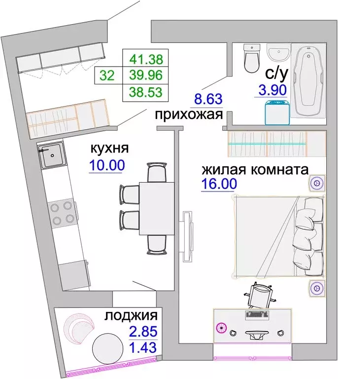1-комнатная квартира: Зеленоградск, жилой комплекс Венецианский ... - Фото 1