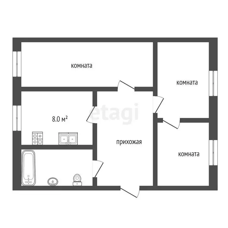 3-комнатная квартира: Алапаевск, улица Пионеров, 11 (55.7 м) - Фото 0