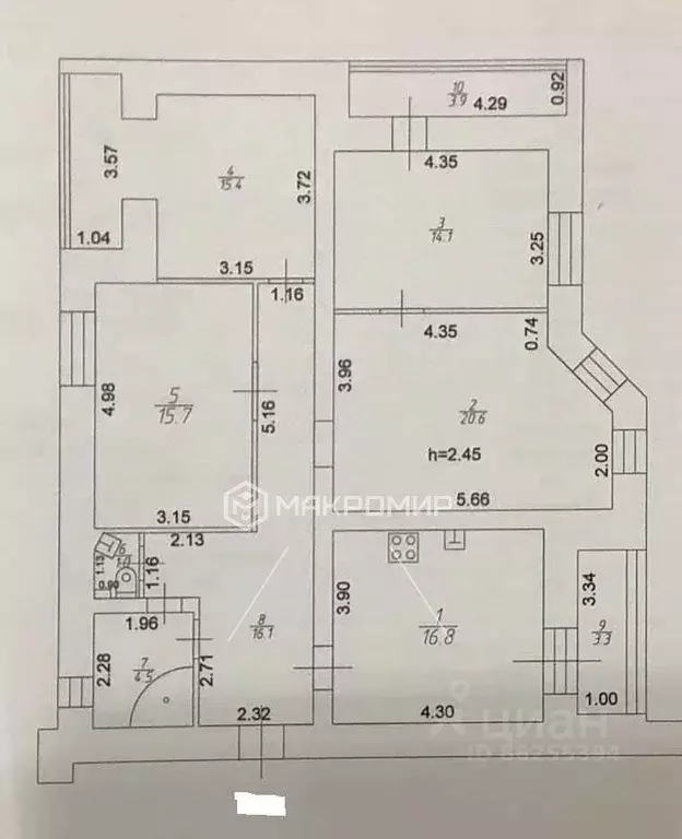 4-к кв. Татарстан, Казань Горки-3 мкр, ул. Дубравная, 41к3 (104.3 м) - Фото 1