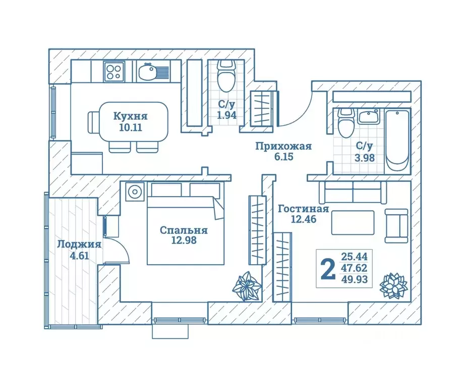 2-к кв. Московская область, Щелково городской округ, Монино пгт ул. ... - Фото 1