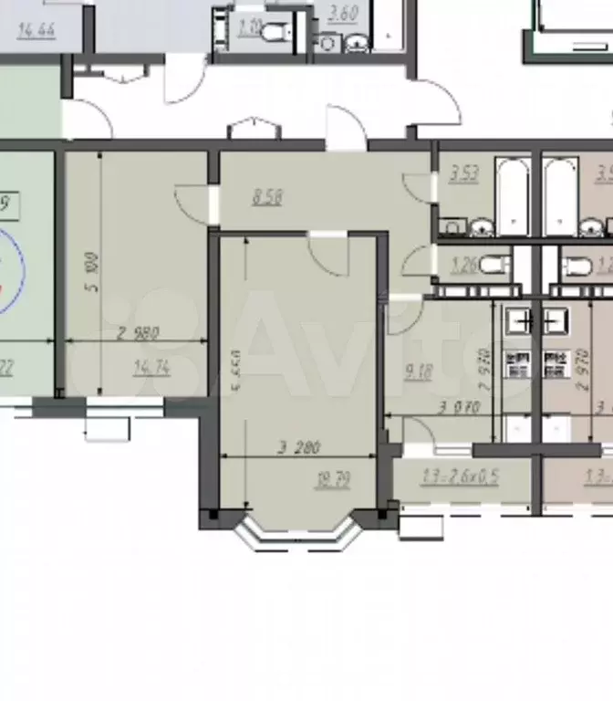 2-к. квартира, 60 м, 8/9 эт. - Фото 0