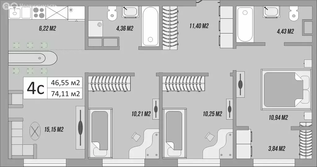 4-комнатная квартира: Оренбург, Яицкая улица, 11 (78.25 м) - Фото 0