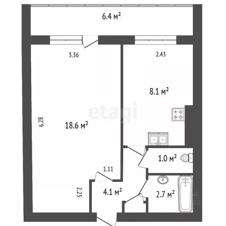 1-к кв. Санкт-Петербург Ленинский просп., 97К3 (34.9 м) - Фото 1