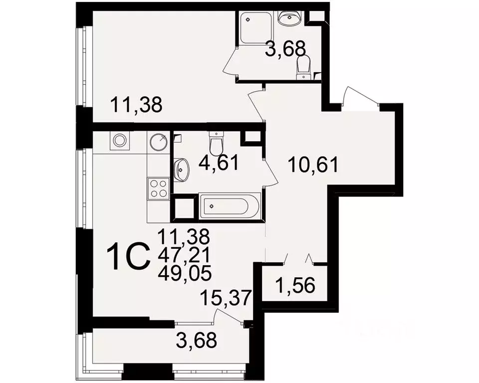 1-к кв. Рязанская область, Рязань Аура жилой комплекс (47.21 м) - Фото 1