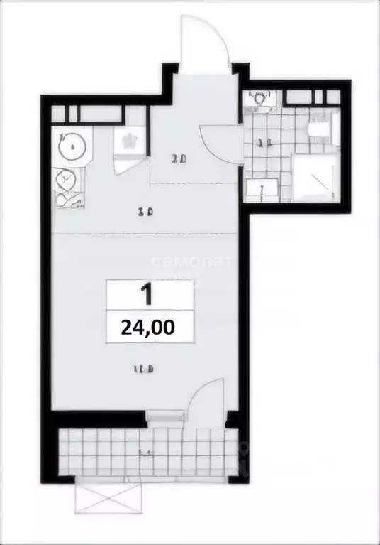 Студия Москва ул. Лобановский Лес, 9 (24.0 м) - Фото 1