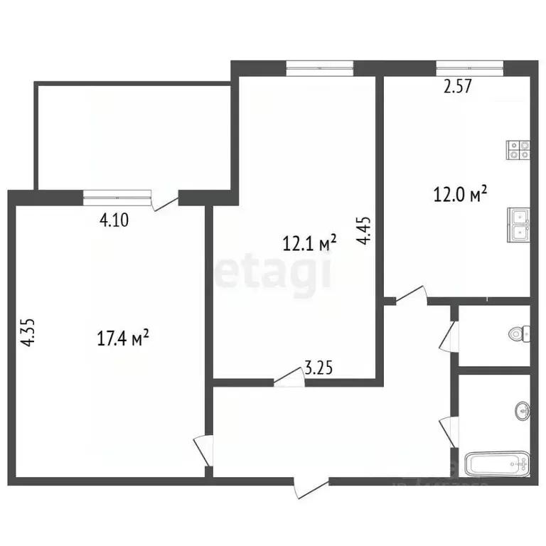 2-к кв. Челябинская область, Челябинск Колхозная ул., 33 (49.0 м) - Фото 2