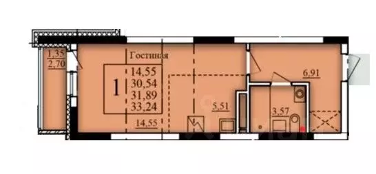 Студия Башкортостан, Уфа Затон-Восточный жилрайон, Паруса жилой ... - Фото 1