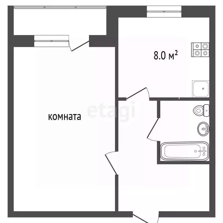 1-к кв. Ульяновская область, Ульяновск Заводской проезд, 25 (36.3 м) - Фото 1