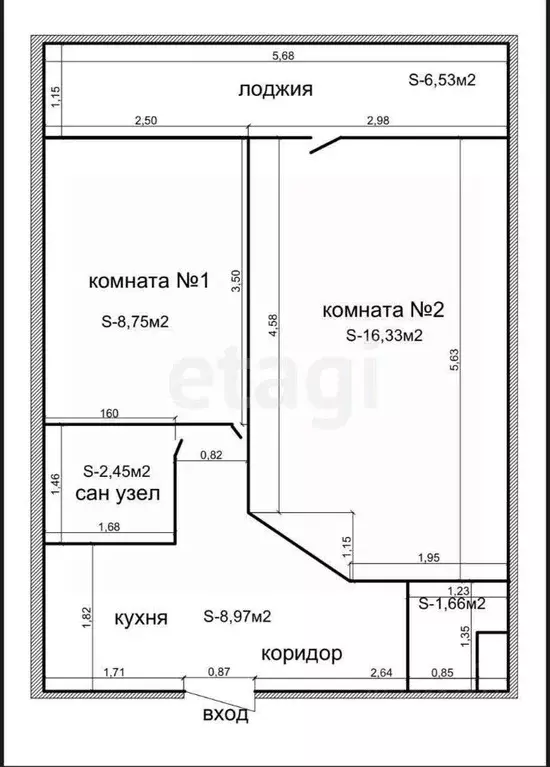 2-к кв. Приморский край, Владивосток ул. Станюковича, 54Г (37.0 м) - Фото 1