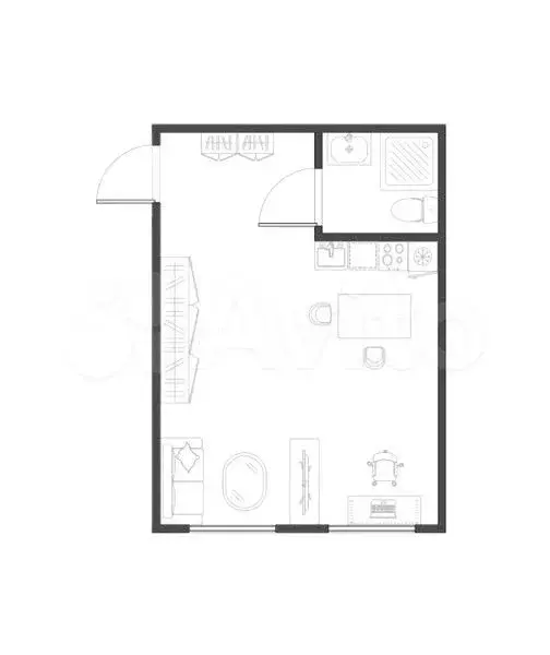 Квартира-студия, 20 м, 1/6 эт. - Фото 0