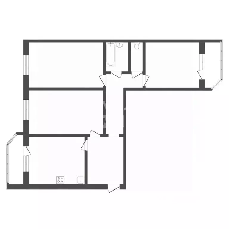 3-к кв. Тюменская область, Тюмень ул. Николая Семенова, 27 (90.5 м) - Фото 1