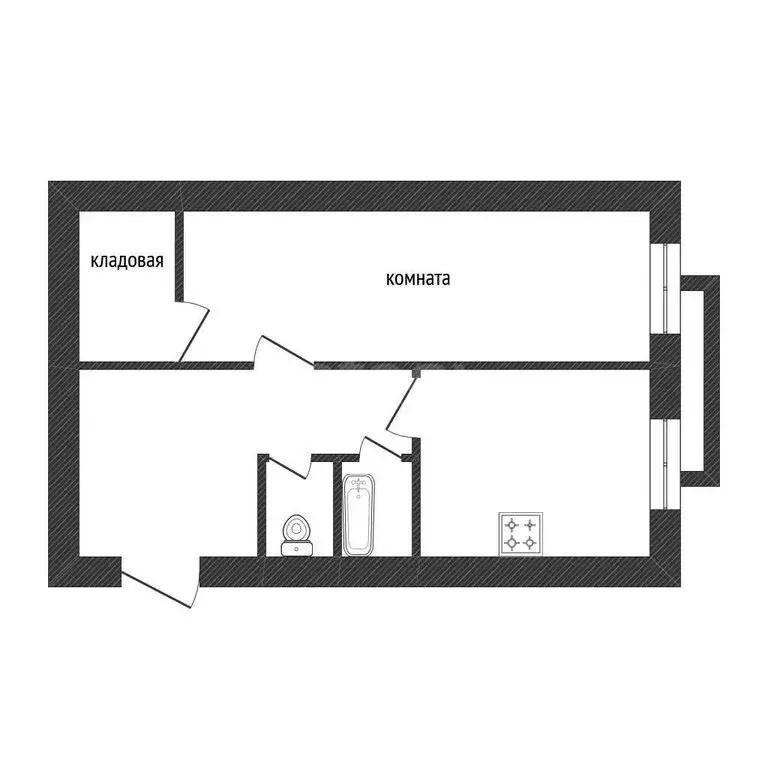 1-комнатная квартира: Волхов, Волгоградская улица, 5А (29.9 м) - Фото 1